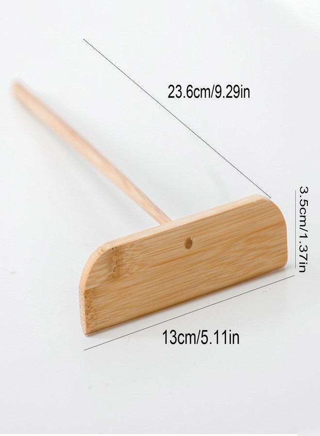 CHEOTIME Crepe Spreader, Wooden T Shape Scraper Stick Small Portable Washable Pancake Rake with Long Handle Cooking Tool for Kitchen - Image 2